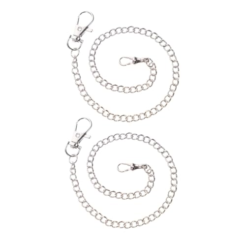 OUNONA 2 Stück Metall Taschenuhrenketten mit Karabinerverschluss Vielseitige Jeans Gürtel Kette für Hosenschlaufe Brieftasche und Vintage Steampunk Zubehör Robuste Ersatzkette für Herren von OUNONA