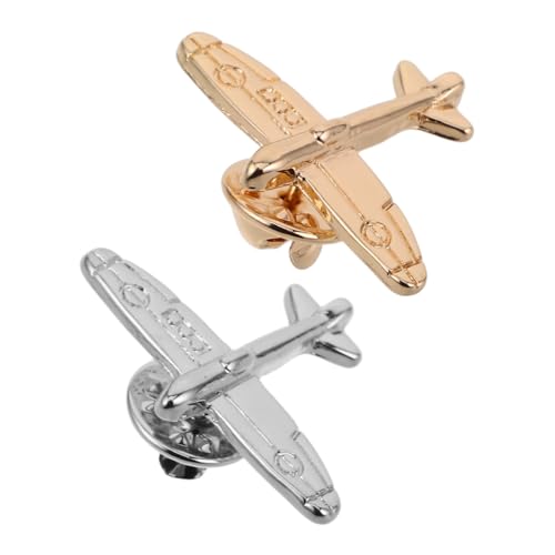 OUNONA 2 Stück Mini Flugzeug Anstecknadel Brosche Pin Charm Schmuck für Hemd Anzug Jacke Leicht und Langlebig Modisches Reisezubehör für Damen und Herren von OUNONA