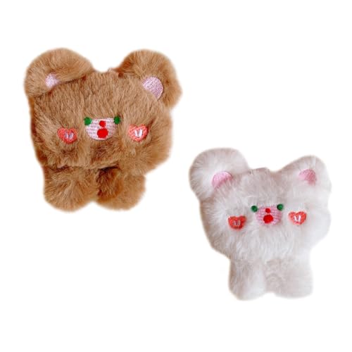 OUNONA 2Stücke Plüsch Tierbrosche Bär Brosche für Rucksack Hut Kleidung Niedliche Bärenmotiv Abzeichen für von OUNONA