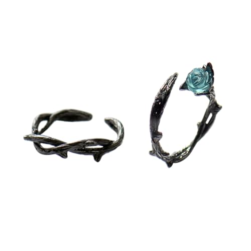 OUNONA 2 Stück Offene Finger Ringe für Stilvolle Design Eheringe für Damen und Herren Verstellbare Trauringe für Verlobung Hochzeit und Besondere Anlässe von OUNONA