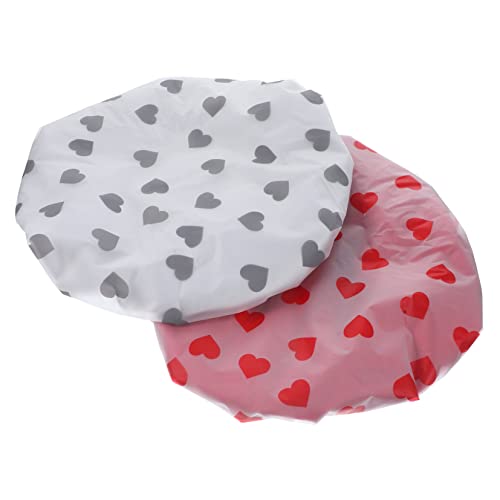 OUNONA 2 Stück Satin Duschhauben für Damen Atmungsaktive Schlafhauben Haarhaube zum Schutz von Lockigem Haar für Kurze und Mittellange Haare Komfortable Duschhaube von OUNONA