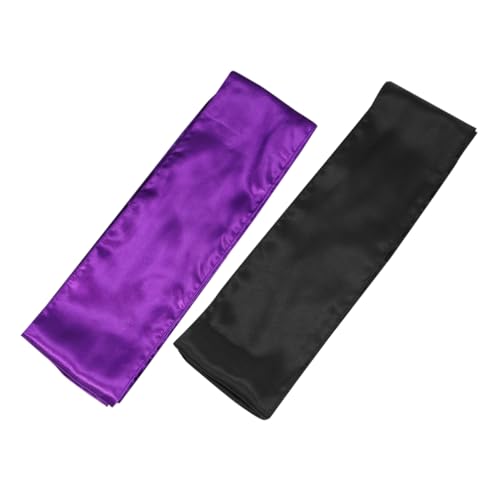 OUNONA 2stücke Perücken-satin-stirnbänder Schal Für Damen Perücken Violett Schwarz Leicht Zu Reinigen Und Pflegen von OUNONA