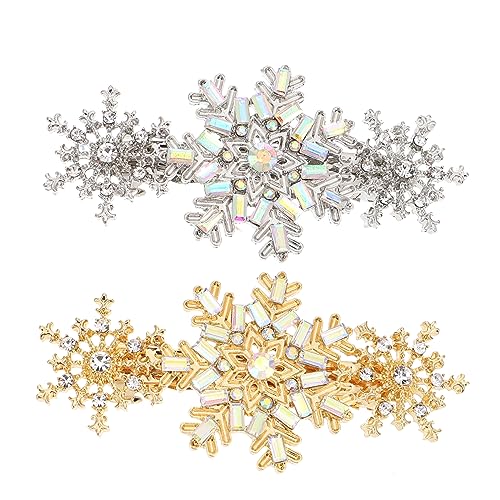 OUNONA 2stücke Schneeflocke Haarnadeln Mit Strass Kopfschmuck Haarspangen Für Frauen Festliche Kostümfrisuren Weihnachten Alltag Haarnadeln Strass-haarclips von OUNONA