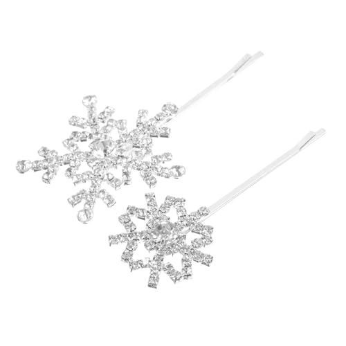 OUNONA 2 Stück Schneeflocken Haarklammern mit Strasssteinen Brautschmuck für Hochzeit Party Damen Vielseitig Einsetzbar für Haartypen von OUNONA
