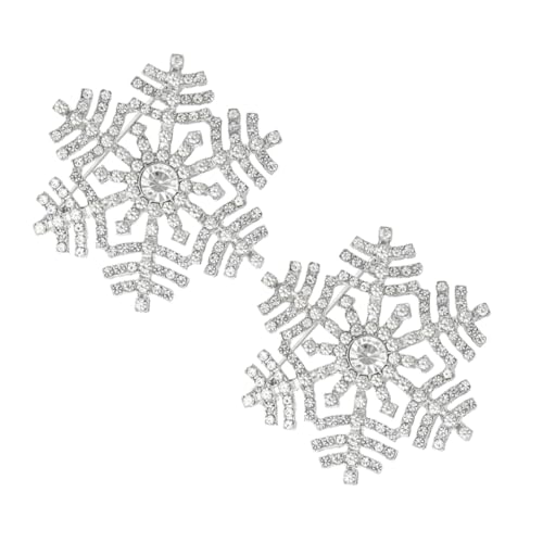 OUNONA 2 Stück Schneeflockenbrosche mit Kristallbesatz Stilvolle Winter anstecknadel aus Hochwertiger Legierung Funkelnde Strass brosche als Modisches Accessoire für Mantel Hut Tasche von OUNONA