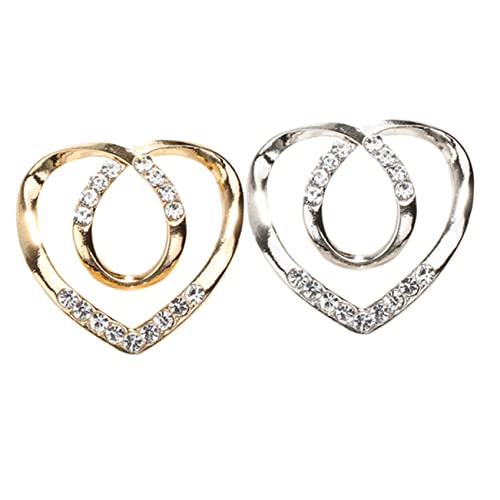 OUNONA 2 Stück Seidenschal Clips Multifunktionale T Shirt Schnallen Hochwertigem Legierungsmaterial für Oversize Shirts und Dicke Schals Gold und Silber von OUNONA