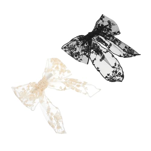 OUNONA 2 Stück Spitzen Haarspangen mit Schleifenmotiv Vielseitige Haarklammern für Frauen Fester für Dickes Dünnes und Lockiges Haar Modisches Haar Accessoire für Alltag und OUNONA 2 Stück Spitzen Haarspangen mit Schleifenmotiv Vielseitige Haarklammern für Frauen Fester für Dickes Dünnes und Lockiges Haar Modisches Haar Accessoire für Alltag und von OUNONA