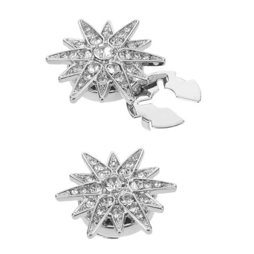 OUNONA 2 Stück Strass Clip-button Covers Hexagramm Metall Knopfverzierungen für Blusen Jacken Abnehmbare Glitzer Knopfüberzüge Robuste DIY Mode-accessoires für Hemden und Mäntel von OUNONA