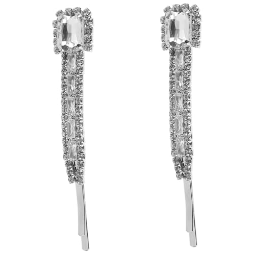 OUNONA 2 Stück Strass Haarspangen aus Funkelnde Haarklammern mit Sicheren Bobby Pin Design Eleganter Haarschmuck für Hochzeit Party Fotoshooting und Festliche Anlässe von OUNONA