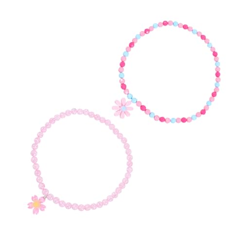OUNONA 2 Stück Blumen Halsketten Für Kinder Bunte Perlen Schmuck Mit Anhängern Für Besondere Anlässe Und Täglichen Gebrauch von OUNONA