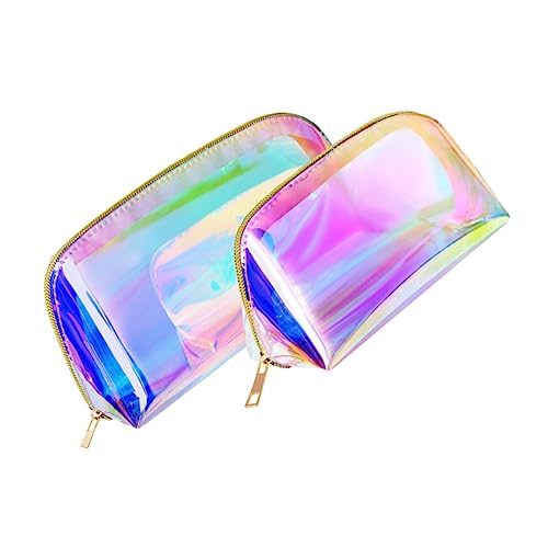 OUNONA 2 Stück TPU Kosmetiktasche Transparente wasserdichte Reisetasche für Damen für Make Up und Tägliche Essentials Leicht und Tragbar Große und Kleine Mikron von OUNONA