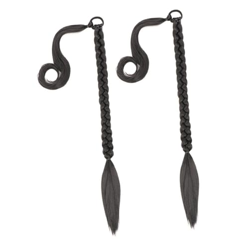 OUNONA 2 Stück Teilig Geflochtener Langer Pferdeschwanz Haarverlängerung Geflecht extension aus Hitzebeständigem Seidensynthetik für Damen Vielseitig Schneidbar und Stylisch für Alltag von OUNONA