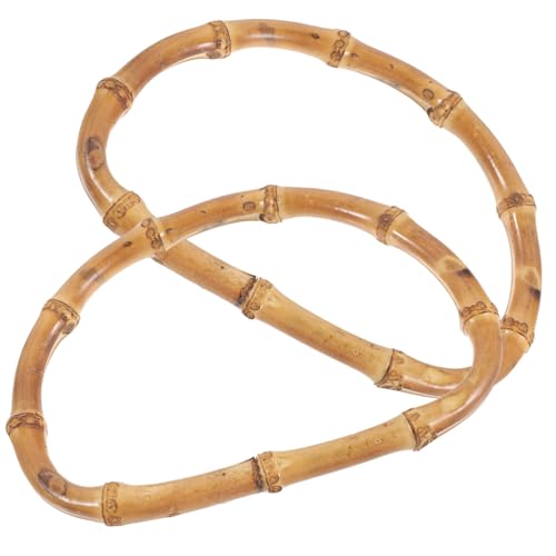 OUNONA 2 Stück Teiliges Bambus D förmige Handtaschengriffe aus Glattem Poliertem Bambus für DIY Handtaschen Shopper Umhängetaschen und Einkaufstüten Stilvoll und Handfreundlich von OUNONA