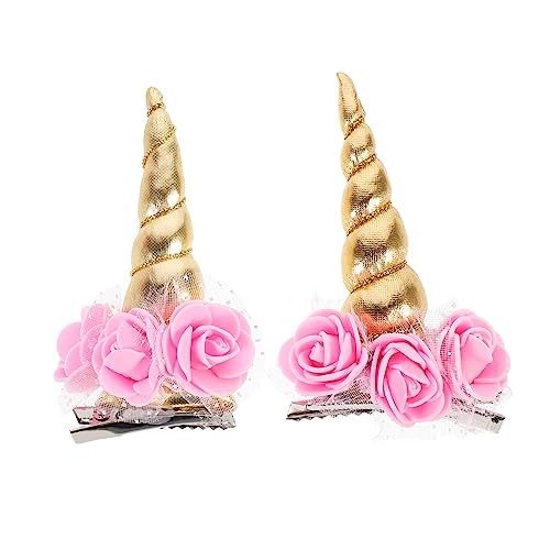 OUNONA 2 Stück Teiliges Einhorn Haarclip Haarklammer Glitzer Haarschmuck Mädchen Party Halloween Zubehör von OUNONA