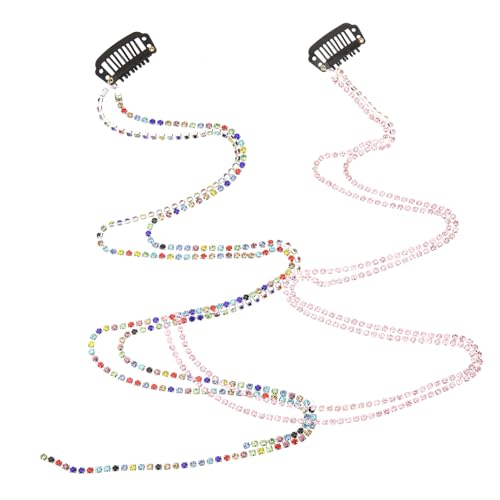 OUNONA 2 Stück Teiliges Haarschmuck Funkelnden Quasten Haarketten mit Clips Modische Haarschmuck accessoires für Frauen und Mädchen Geeignet für Partys Hochzeiten und Alltag von OUNONA