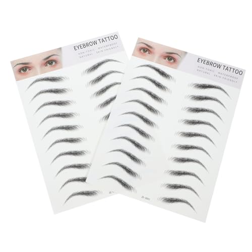 OUNONA 2 Stück Teiliges Imitation Augenbrauen Aufkleber Natürlich Wirkende Haarähnliche Augenbrauensticker für Männer und Frauen Einfach Anzuwenden Langanhaltend Schwarz von OUNONA