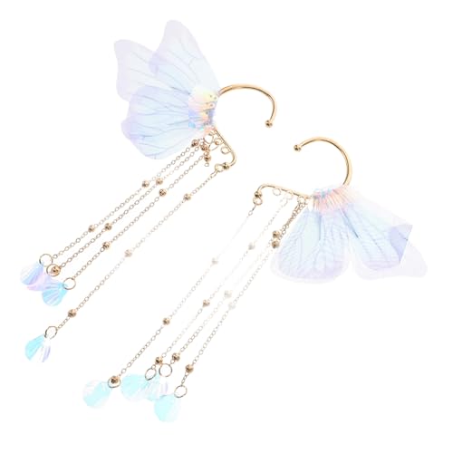 OUNONA 2 Stück Teiliges Meerjungfrau Ohrhänger für Mädchen Leichte Quasten Ohrringe Meerjungfrau Flossen Ohrklemmen Langlebiges Farbechtes Accessoire für Halloween und Kostümfeste von OUNONA