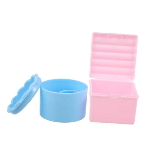 OUNONA 2 Stück Teiliges Nail Brush Cleaner mit Deckel Langlebiger Kunststoff Nail Art Pinselreiniger und Organizer Stapelbarer Nagelpinselhalter für Nagelkünstler und von OUNONA