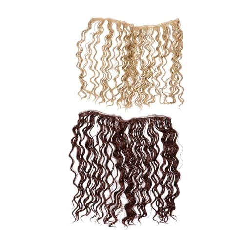 OUNONA 2 Stück Teiliges Puppenhaar Lebensechte DIY Perücken Handgefertigtes Puppenaccessoire zum Frisieren und Basteln Geeignet für Puppenkopf Styling und Haarersatz von OUNONA