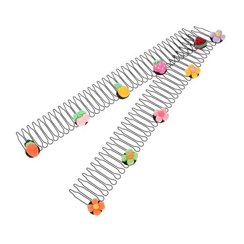 OUNONA 2 Stück Teiliges Unsichtbare Haarkämme für Niedliche Blumen und Fruchtdesigns Haaraccessoire zum Fixieren von Strähnen für Mädchen zum Ordentlichen Styling von OUNONA