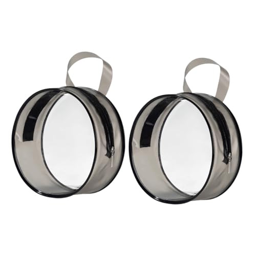 OUNONA 2 Stück Transparente Runde Kosmetiktaschen wasserdichte PVC Make up Taschen Sichtbare Reise kulturbeutel Leichte Reise Organizer für Damen und Mädchen von OUNONA