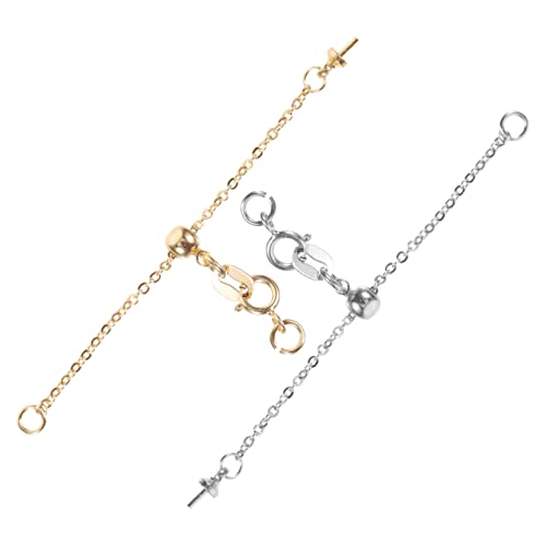 OUNONA 2 Stück Verstellbare Halskettenverlängerung Schmuckverlängerung für DIY Halsketten Armbänder mit Federverschluss in Gold und Silber Langlebig Einfach zu Verwenden für OUNONA 2 Stück Verstellbare Halskettenverlängerung Schmuckverlängerung für DIY Halsketten Armbänder mit Federverschluss in Gold und Silber Langlebig Einfach zu Verwenden für von OUNONA