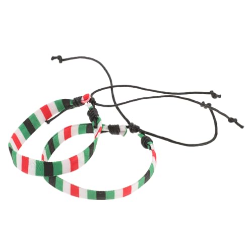 OUNONA 2 Stück Verstellbare Palästina Armbänder aus Baumwollseil Geflochtene Handkette mit Palästina Flagge Umweltfreundlich für Damen und Herren Nachhaltiger Schmuck OUNONA 2 Stück Verstellbare Palästina Armbänder aus Baumwollseil Geflochtene Handkette mit Palästina Flagge Umweltfreundlich für Damen und Herren Nachhaltiger Schmuck von OUNONA