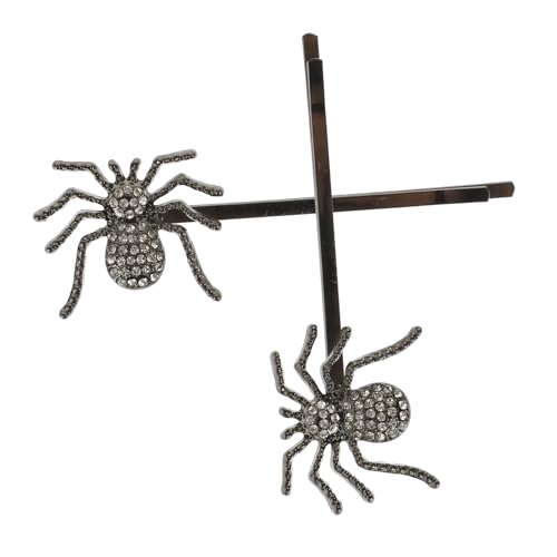 OUNONA 2 Stück Vintage Haarklammern mit Strassspinne Kleine Bobby Pins Haarschmuck für Damen und Teenager Dekorative Haarnadeln für Hochzeit und Alltag Langlebige Haar Clips von OUNONA
