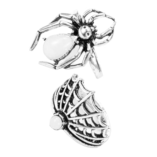 OUNONA 2 Stück Vintage Spider Web Ring Punk Stil Offener Damen Ring Halloween Schmuck für Party Alltag Geschenk von OUNONA
