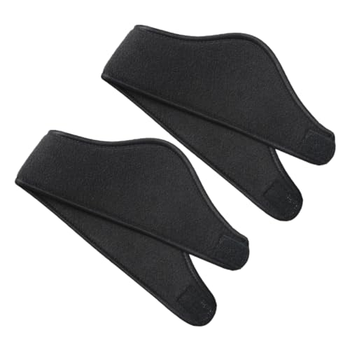 OUNONA 2 Stück Warmes Doppellagiges Fleece stirnband mit Ohrenschutz Unisex Winddicht und Dehnbar für Winterlauf Wandern Radfahren und Outdoor sportarten von OUNONA