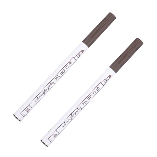 OUNONA 2 Stück Wasserfester Augenbrauenstift mit Mikrogezackter Spitze Präzises Zeichnen Schnelltrocknend Schweißresistent Natürlicher Look für Anfänger und Profis von OUNONA