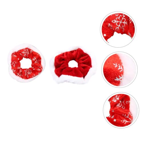 OUNONA 2 Stück Weihnachtliche Haargummis Damen Rote Weiße Haarbänder Elastisch Weich Komfortabel Stylishe Haar Accessoires Für Alltag Party Festliche Anlässe von OUNONA