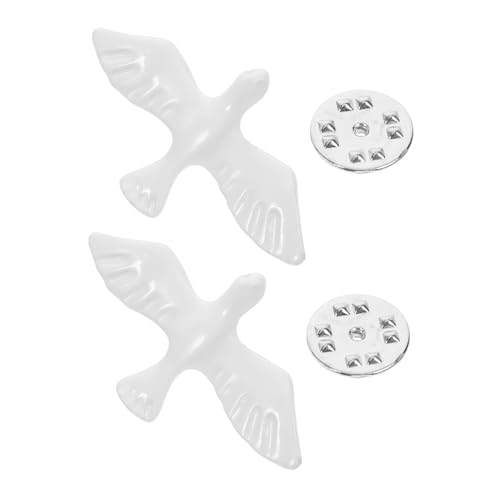 OUNONA 2 Stücke Brosche Zubehör Taube Modell Breastpin Taube Brosche Mini Vogel Figuren Taube Pin Taube Figurine Weiß Zink Legierung von OUNONA