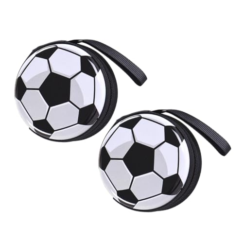 OUNONA 2stücke Fußball-geldbörse Aus Weißblech Münzbeutel Sport-Accessoires Kleine Geldbörse Geldbeutel Kopfhöreretui Kleine Geschenktüten Abgerundetes Design Tragbar Für Damen von OUNONA