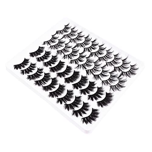 OUNONA 20 Paare Dichte Falsche Wimpern Set Weiche Stängel Komfortabel Sicher Für Frauen Makeup Natürliches Aussehen Gemischte Styles von OUNONA