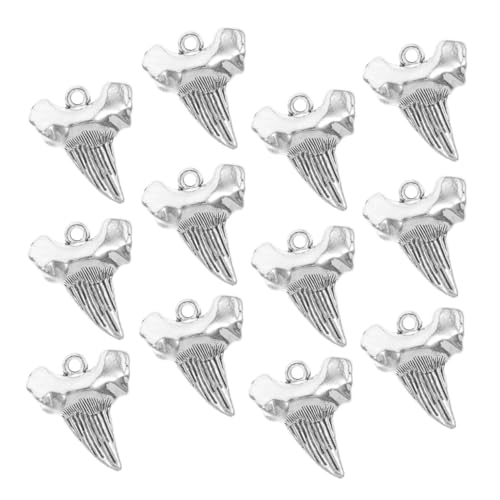 OUNONA 20stücke Haifischzahn Anhänger Für Schlüsselanhänger Diy Schmuckherstellung Zubehör Halskettendekor Ornamentherstellung Zahnanhänger Schmuckanhänger von OUNONA