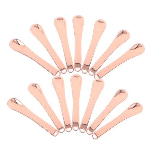 OUNONA 20 Stück Schönheitslöffel Creme- -Tool Mini-Make-up-Löffel für kosmetische Cremes Augencremestift aus Metall Cremeportionierer aus Metall Zinklegierung Roségold von OUNONA