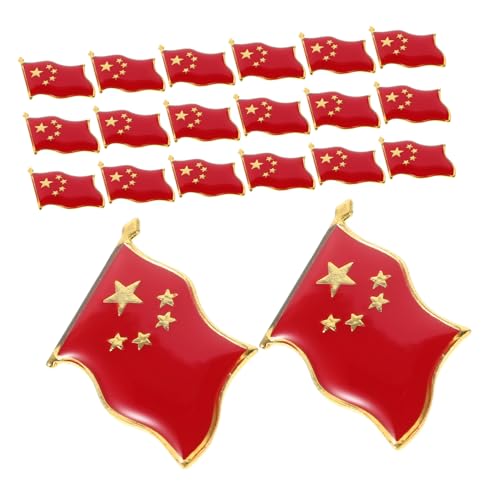 OUNONA 20 Stück Teiliges Anstecknadeln mit Fünf-punkte-stern-design Langlebige Nationalflagge Pins für Rucksäcke Kleidung Patriotische Nationalfeiertags-accessoires von OUNONA