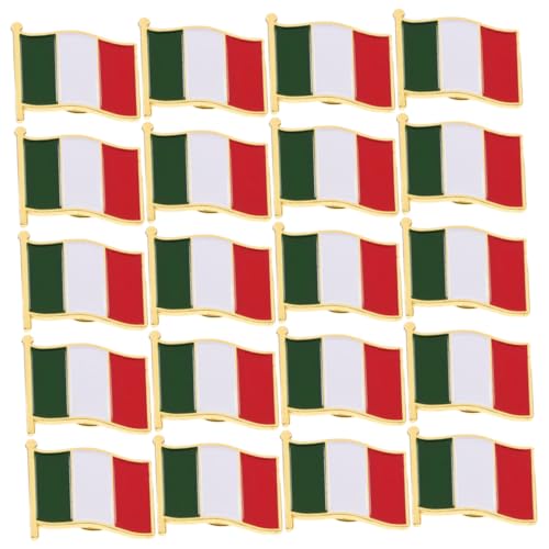 OUNONA 20 Stück Teiliges Italien Flaggen Anstecknadel aus Robustem Eisen Dekorative Brosche für Kleidung Taschen Hüte Vielseitiges Italienisches Flaggenpin Accessoire von OUNONA
