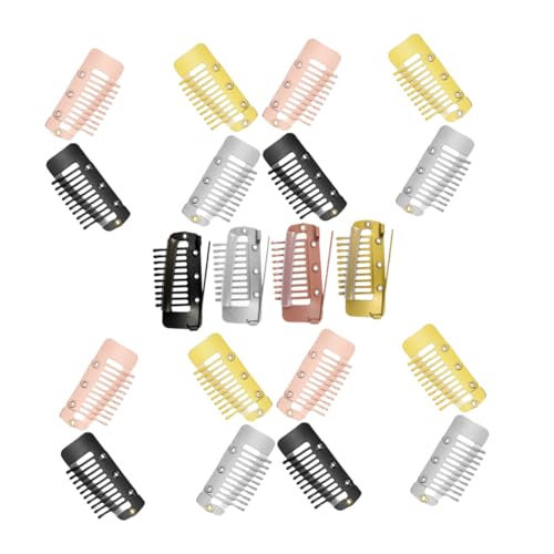 OUNONA 20 Stück Teiliges Wig Clip Metallkämme mit Zähnen Leichte Haarclips zum Fixieren von Perücken und Haarteilen Vielseitig Einsetzbar in Schwarz Braun Gold Silber für Damen und DIY von OUNONA