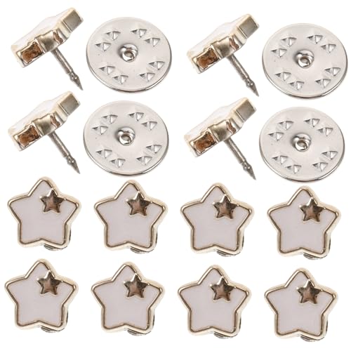 OUNONA 20 Stück Teiliges Zinklegierung Sternförmige Druckknöpfe Annähen Ersatz Jeansknöpfe Langlebige Polygonale Modeknöpfe für Kleidung Taschen und Hijab Befestigung von OUNONA
