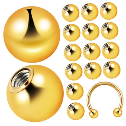 OUNONA 20stücke Ersatzkugeln Für Piercings Aus Edelstahl Lose Perlen Und Abstandsperlen Für Schmuckherstellung Körperschmuck Für Frauen von OUNONA
