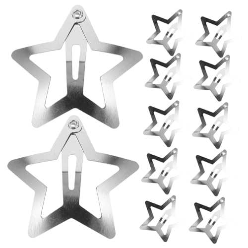 OUNONA 20stücke Fünfzackige Stern-haarspangen Kawaii Haarklammern Für Mädchen Jahre Robuste Metall-haarclips Für Schule Zuhause Sport Partys Süßer Haarschmuck in Basis Silberfarbe von OUNONA