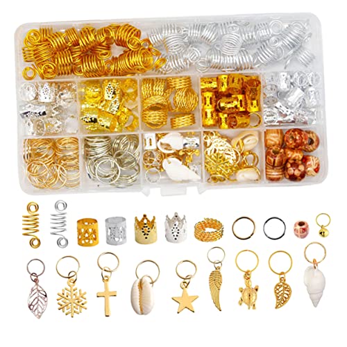 OUNONA 238stücke Dreadlock-ringe Haarschmuck Für Zöpfe Und Dreadlocks Einfache Anwendung Metallische Dreadlock-manschetten Für Diy Frisuren Und Festlichkeiten Haarschmuck Für Damen von OUNONA