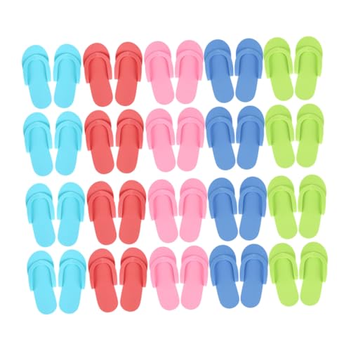 OUNONA 24 Paare Einweg EVA Pediküre Slipper Damen Spa Hausschuhe Leicht Rutschfest für Hotel Gäste Reise Strandurlaub Zufällige Farbe Zufällige Farbe von OUNONA