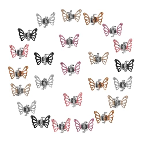 OUNONA 24 Stück Teiliges Schmetterling Haarspangen für Mädchen Glitzernde Haarklammern mit Starkem Halt Geeignet für Dünnes Mittleres Haar als Haarschmuck für Geburtstag und Festtage von OUNONA