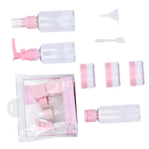OUNONA 2Sätze Reiseset für Flüssigkeiten Rosa Multifunktionale Pumpflaschen und Sprühflaschen Auslaufsichere Nachfüllbehälter für Shampoo Lotionen Handcremes von OUNONA