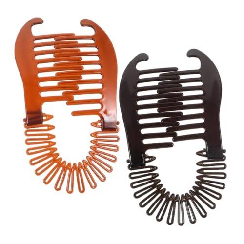 OUNONA 2stücke Banana Clips Haarklammern Pferdeschwanz Haarclips Halter Clips Frauen Haar Kamm Zubehör von OUNONA