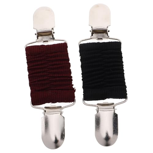 OUNONA 2stücke Damen Kleidung Clips Stilvolle Schulter Pullover-clips Mit Modischem Taillenzug Für Strickjacken Und Kleider Schwarz Weinrot von OUNONA