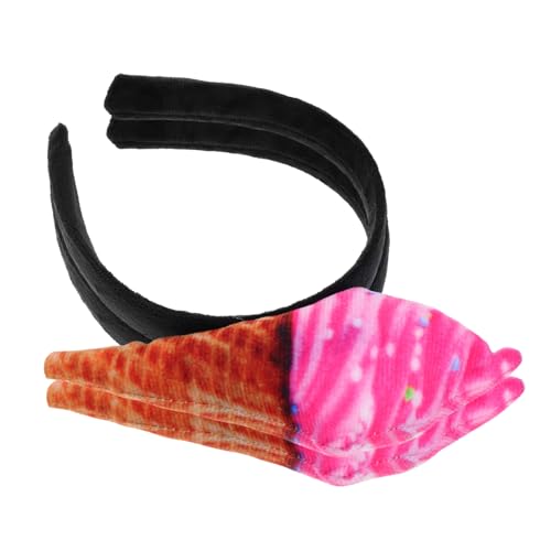 OUNONA 2Stücke Eiscreme Stirnband Lustiges Eistüten Haaraccessoire für Partys Festivals und Karneval Vielseitiges Haarschmuck Design für Altersgruppen und Haartypen Perfektes von OUNONA